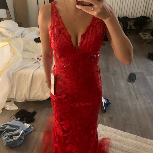 Beautiful red Jovani dress, worn only once for a photo shoot and dry cleaned. - Picture 5 of 6